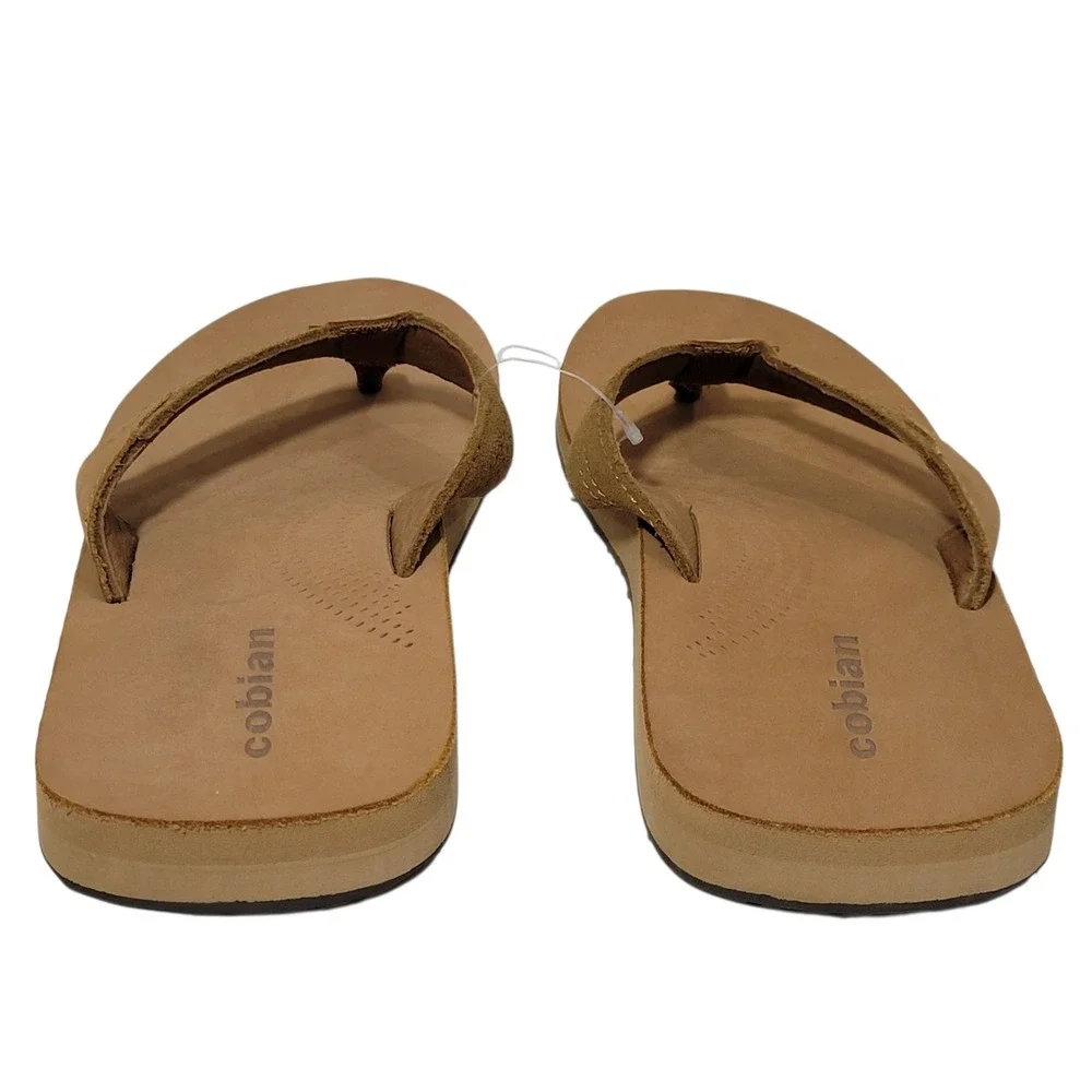 Cobian Lazo Flip Flop Sandals Men Size 11 CAMPO DEL SOL Tan Leather Arch Support